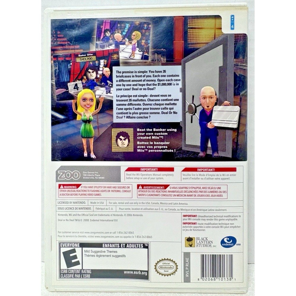 🎮 Deal or No Deal Nintendo Wii 2009 Complete w/ Manual & Case | SHIPS FAST 🔥 - Picture 2 of 3